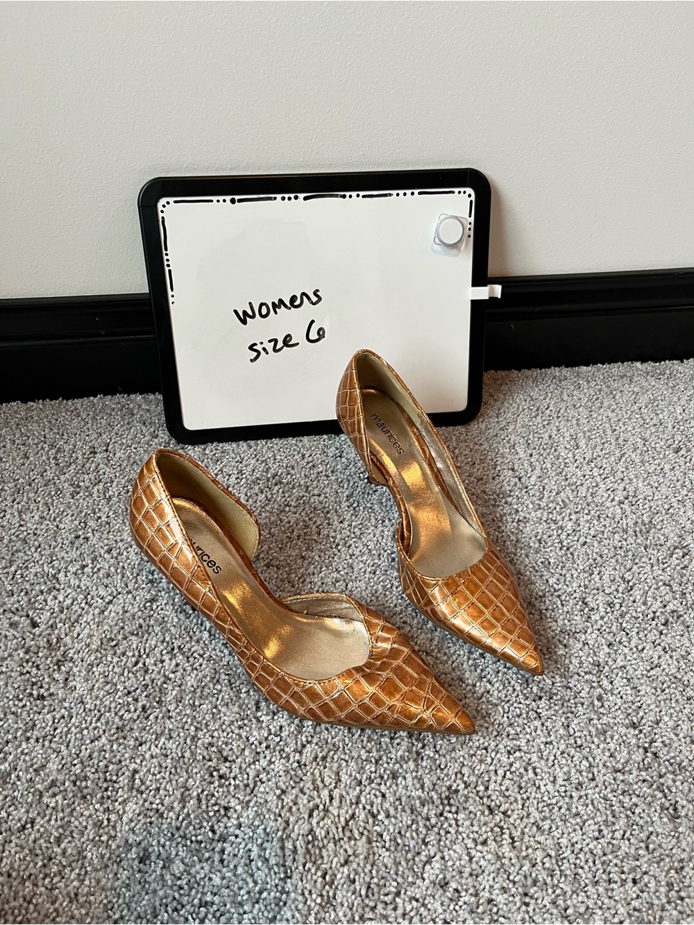 Maurices Metallic Quilted Pointed-Toe Pumps in Gold
